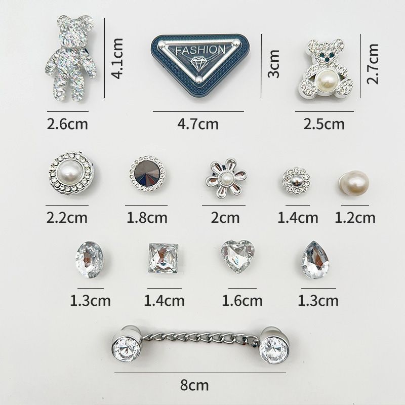 Shoe Charms for Women Girls,Golden Bling Charms for Sandals,Bling Chain Charms Flower Decoration Cute Shoe Accessories for Party — image 3