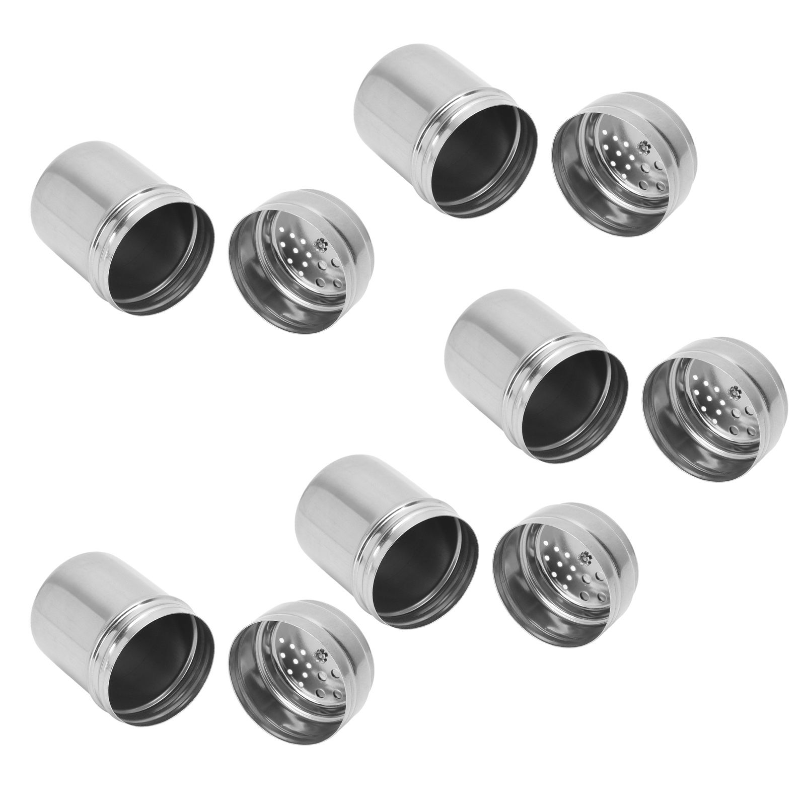 5PCS Seasoning Bottle Stainless Steel Spice Shaker with Rotating Cover Kitchen Gadget BBQ Tool — image 6