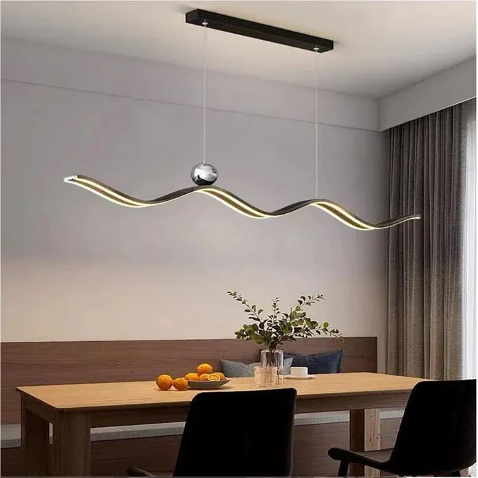 BAMDECOR A2575 Modern Design Linear LED Ceiling Light for Dining Room Office Kitchen Living Room (Black)BAMDECOR A2575 Modern Design Linear LED Ceiling Light — image 2