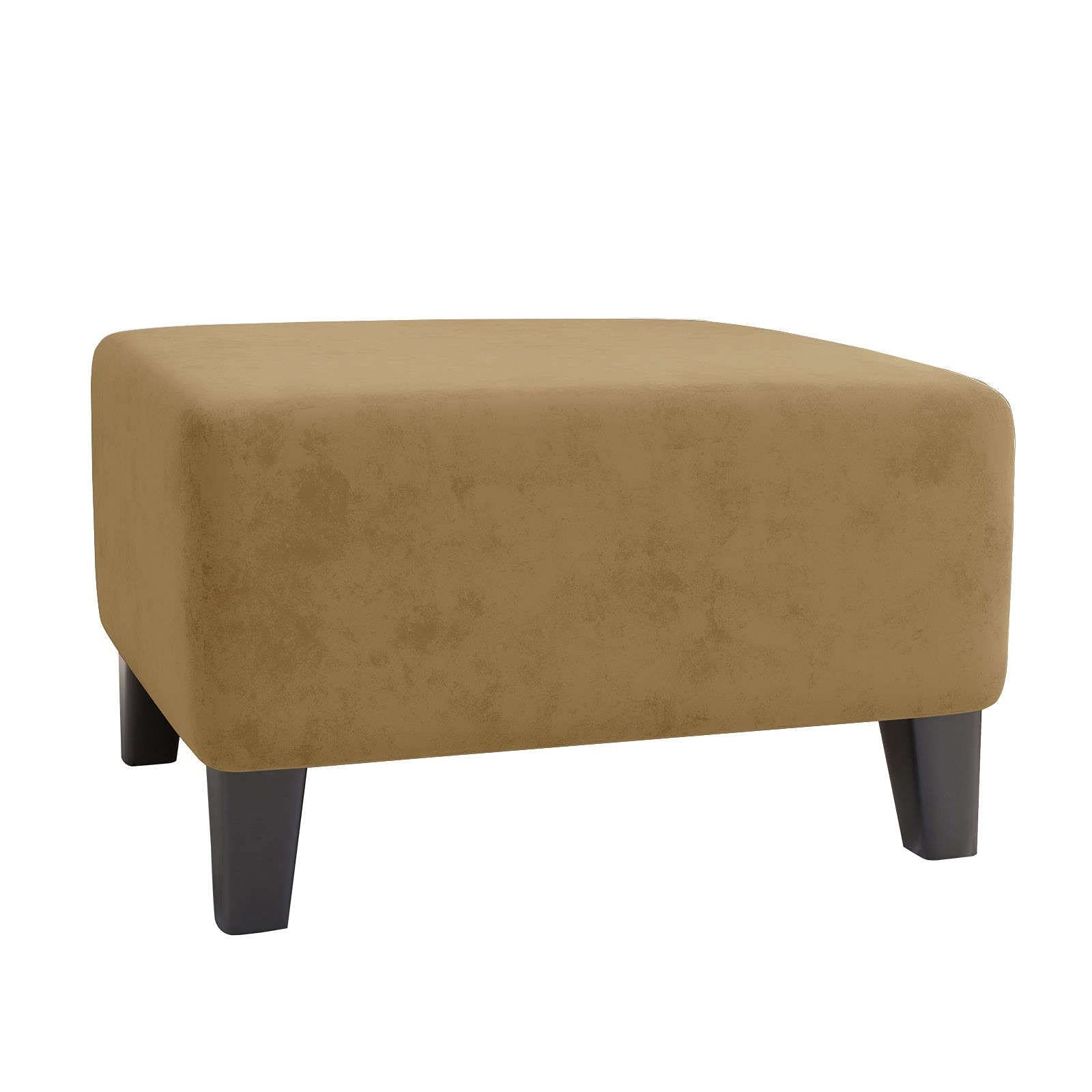 Rectangle Stretch Folding Storage Stool Protector Covers with Elastic Bottom for Living Room-(L, Camel)