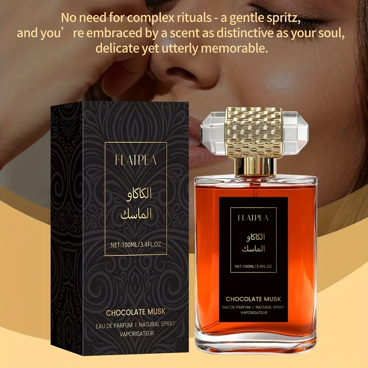 100ml women's perfume, chocolate, vanilla, musk, long-lasting sweet fragrance, women's fragrance spray, body/hair spray, alcohol-free, travel size, easy to — image 4