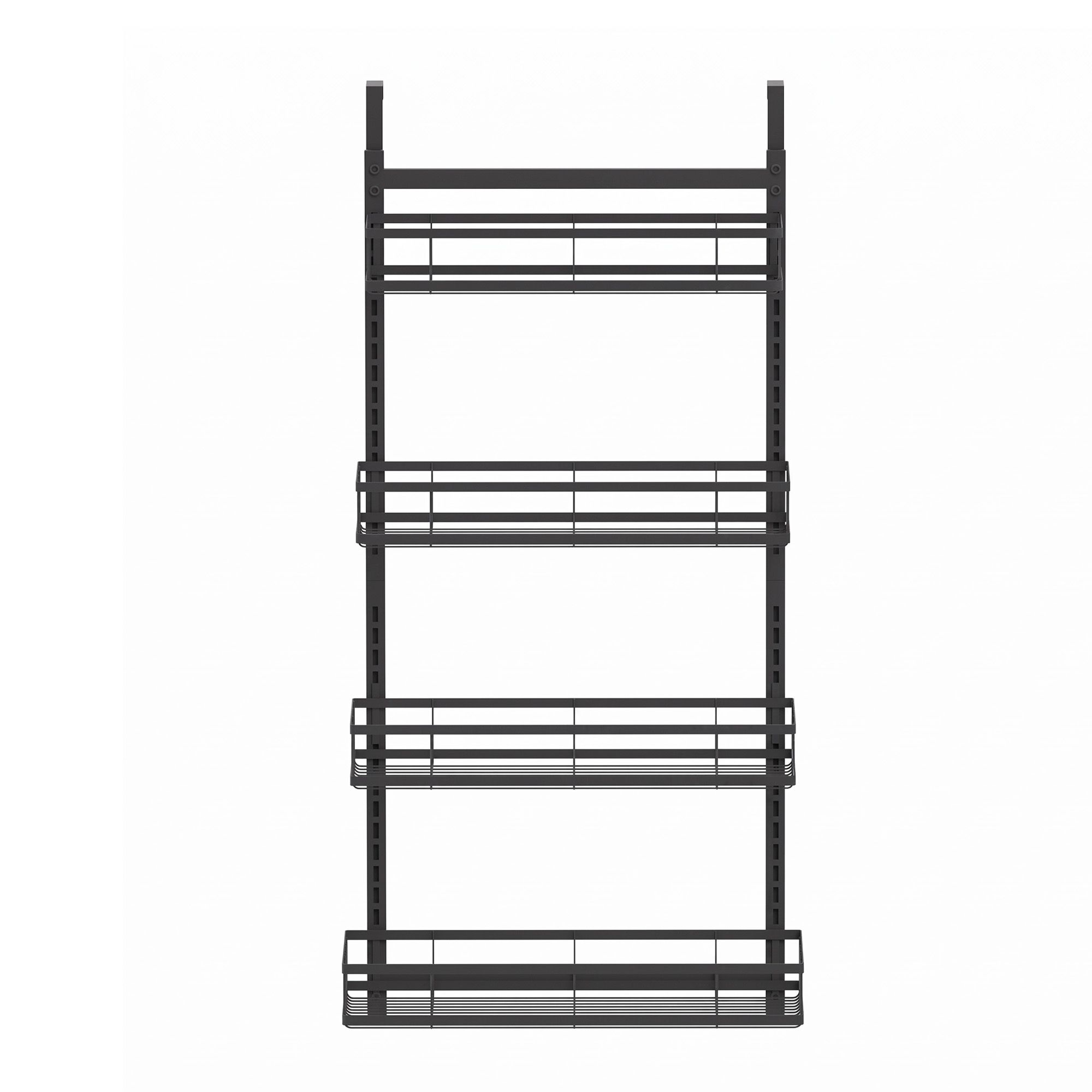Artiss Over Door Bathroom Rack Hanging Organiser 4 Tier No Drill 91cm Black โ image 3