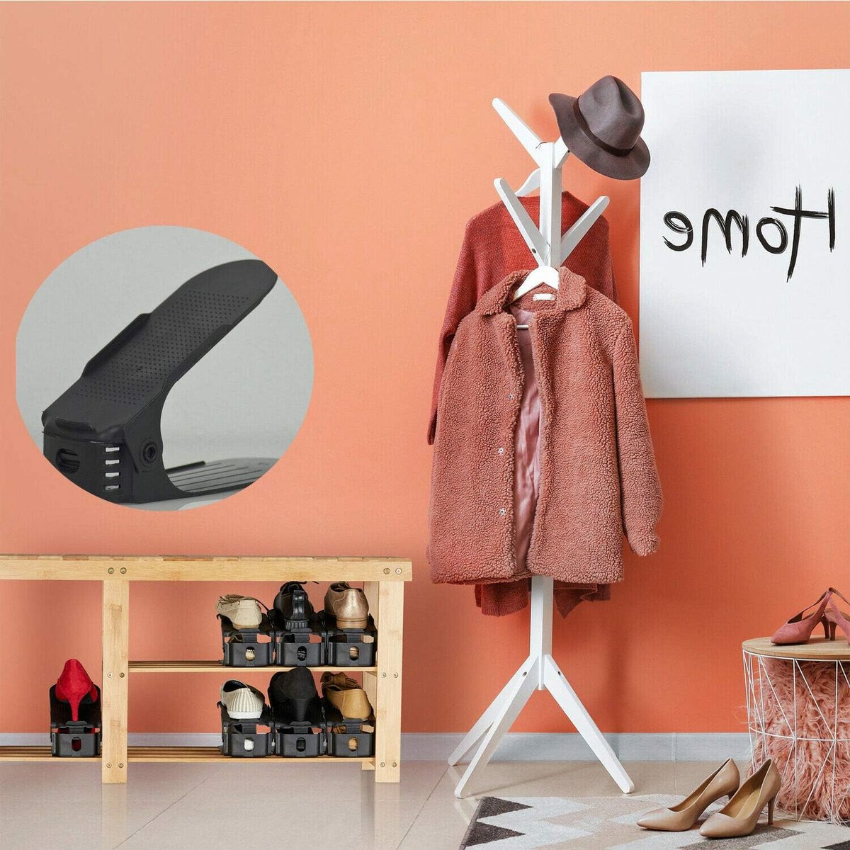 Shoe Storage System - 4 Pieces - Shoe Storage - Shoe Rack - Shoe Cabinet - Shoe Organizer - Storage System - Adjustable - Shoe Rack Shoe Cabinet - Black — image 4