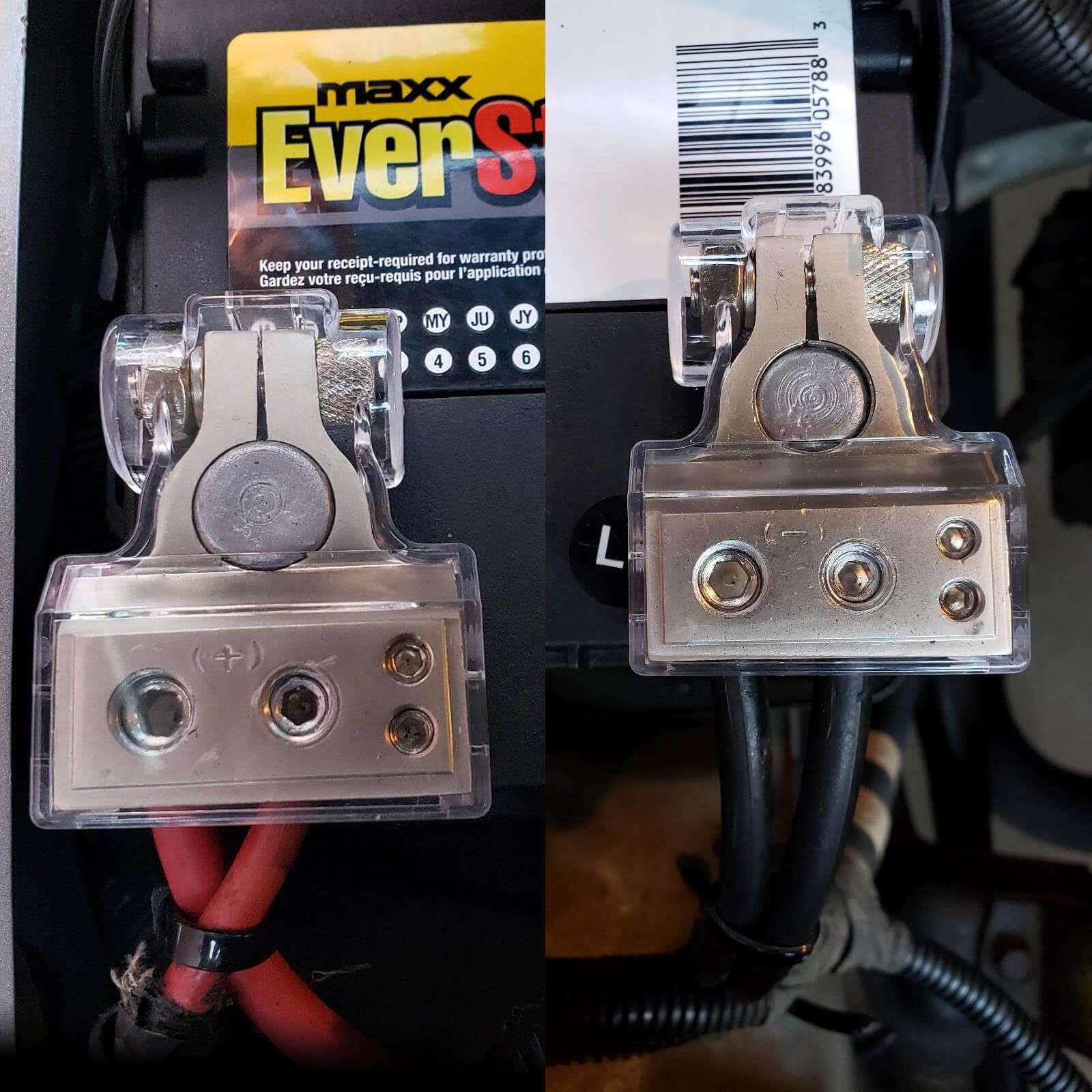 Battery Terminals, Positive Negative Battery Terminal Connectors, with 2 Clear Covers and Shims,Auto Car Audio Marine Boat — image 2