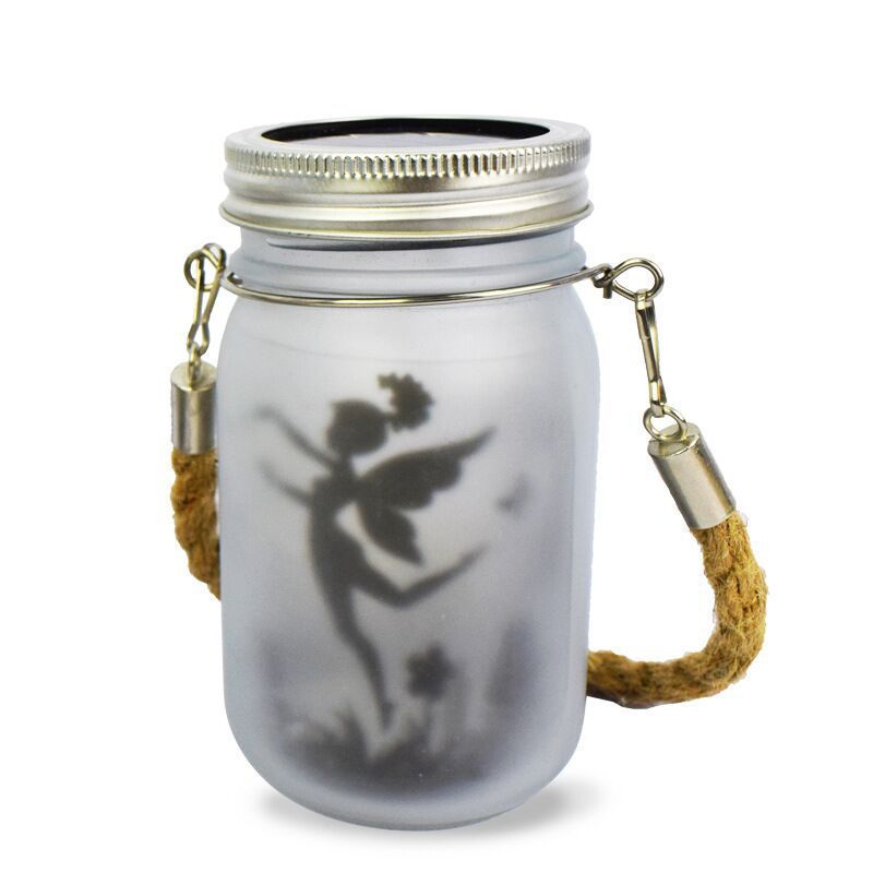 2 Pack Solar Lantern Fairy Lights, Garden Ornament Lights - Outdoor Hanging Frosted Glass Mason Jar Lights (Warm) โ image 2
