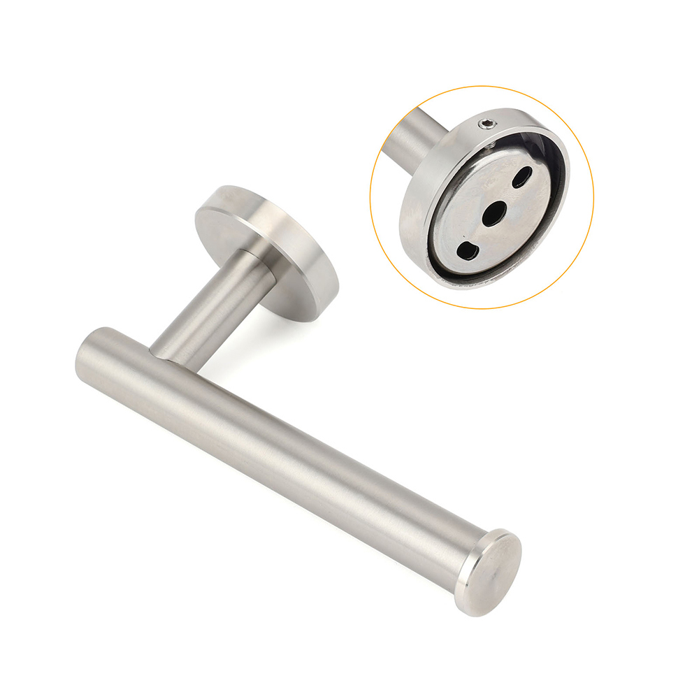 Brushed Nickel Stainless Steel Toilet Paper Roll Tissue Holder Rack Kit Bathroom — image 3