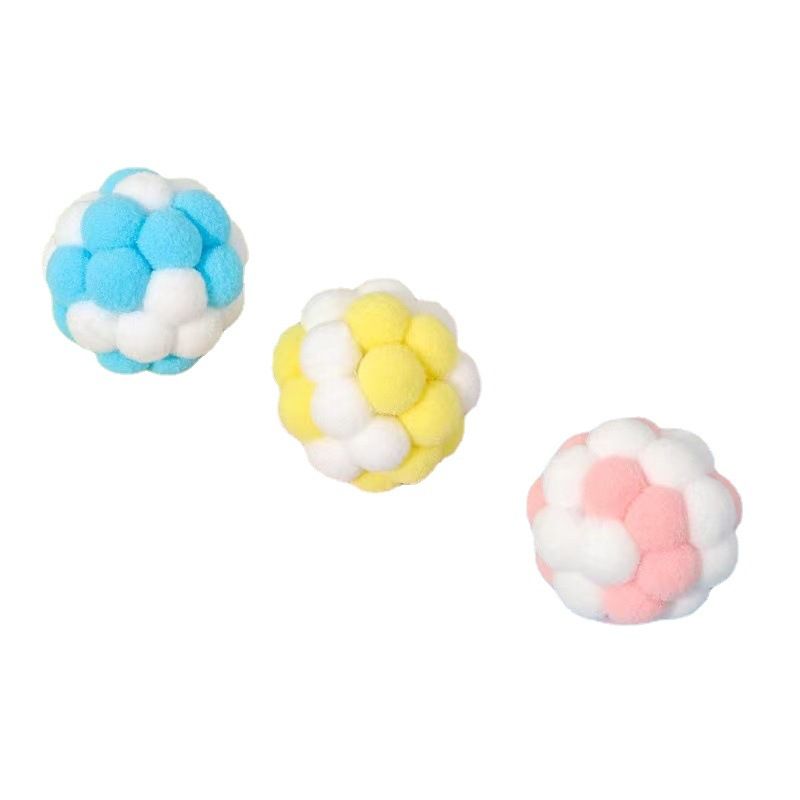 6 Pack pet cat Toy Ball with Bell Ball, self-Entertainment and Boredom Relief, Scratch-Resistant Colorful Plush Ball — image 5