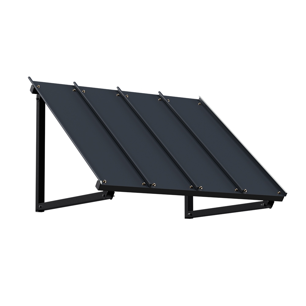 Instahut Window Door Awning Canopy 1mx1.2m Black Metal Frame — image 5
