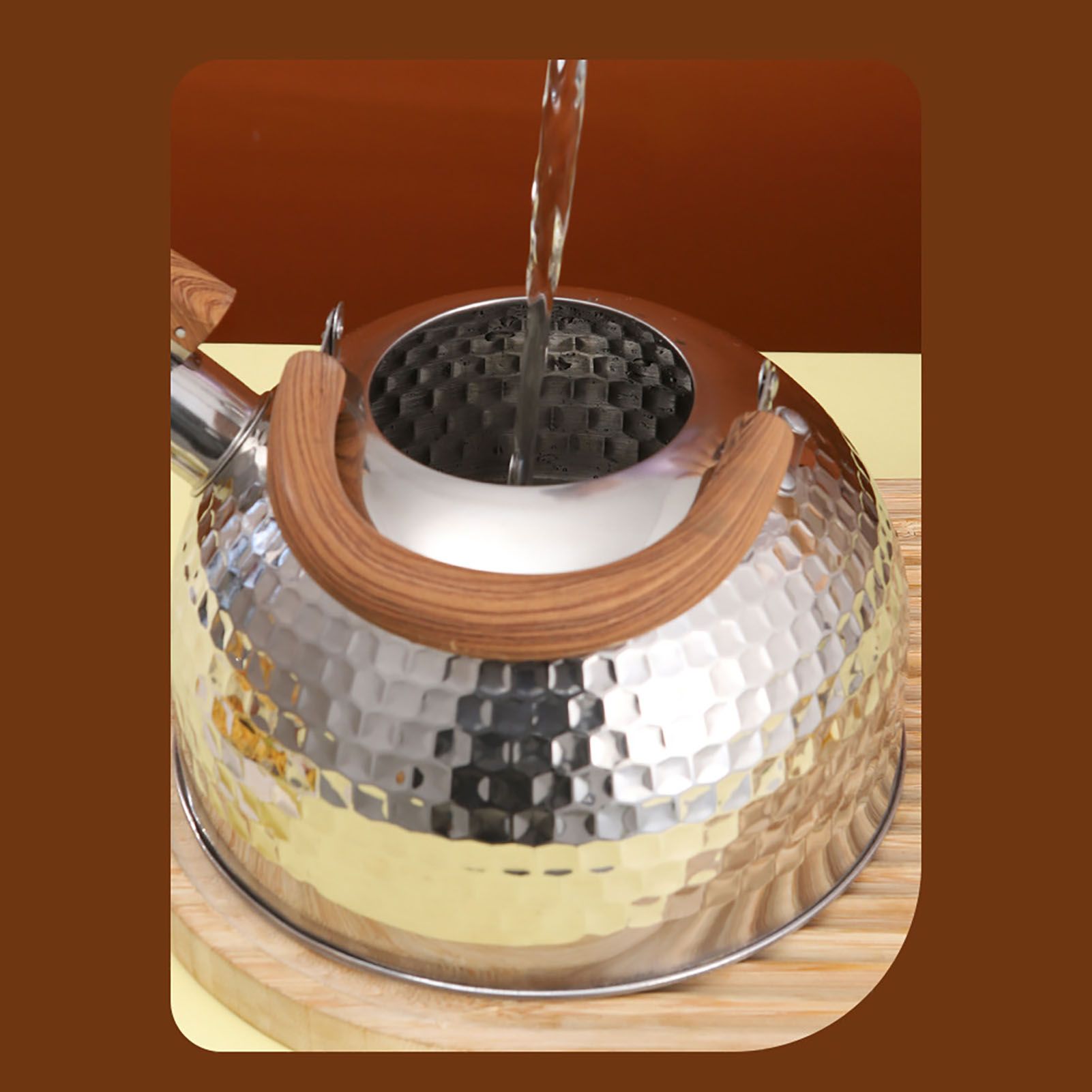 Water Kettle Stainless Steel Whistle Water Kettle Large Capacity Flat Bottomed for Gas Induction Cooker Boil Water 2L Hammer โ image 4