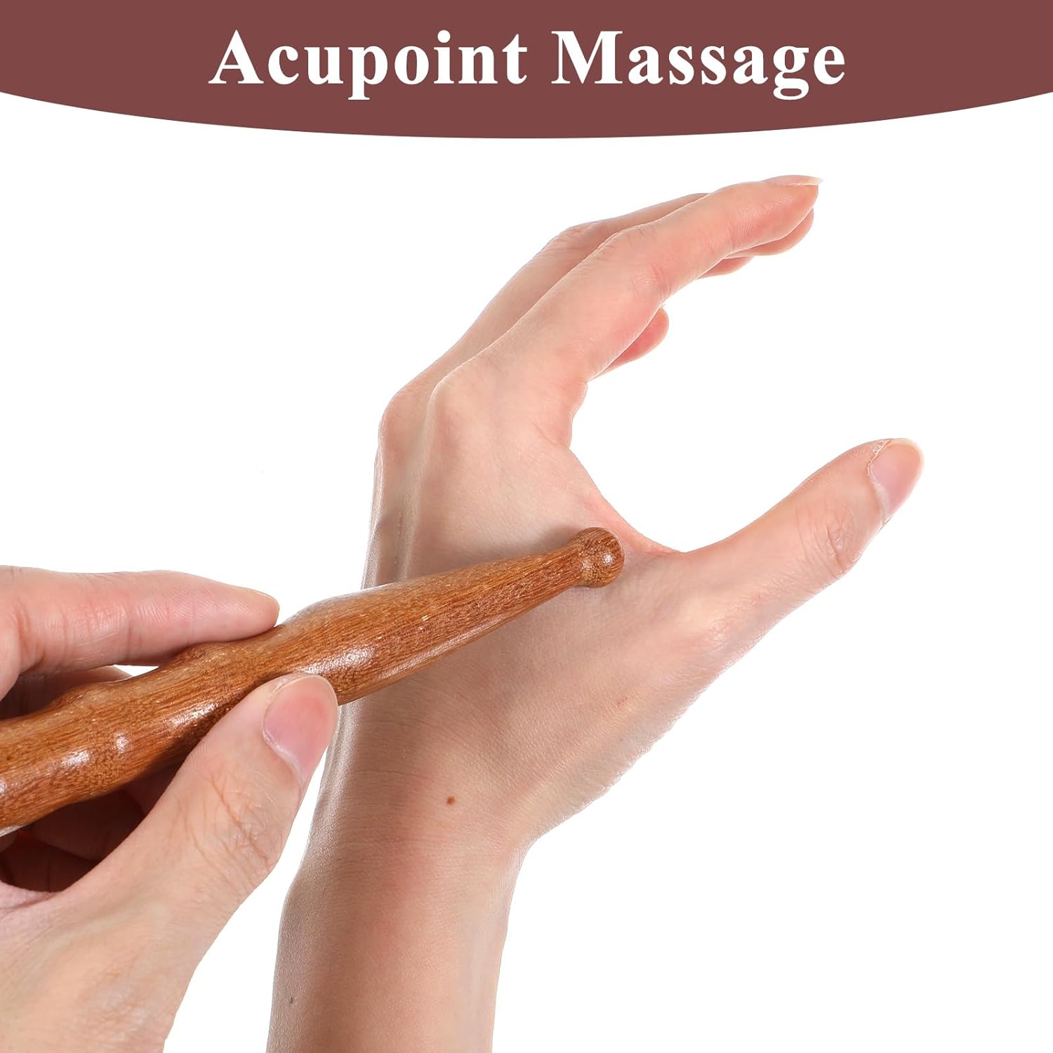 Massage Pen,Wooden Massage Tools Acupressure Pen Pressure Point Tool for Relaxing Body Hand Foot — image 4
