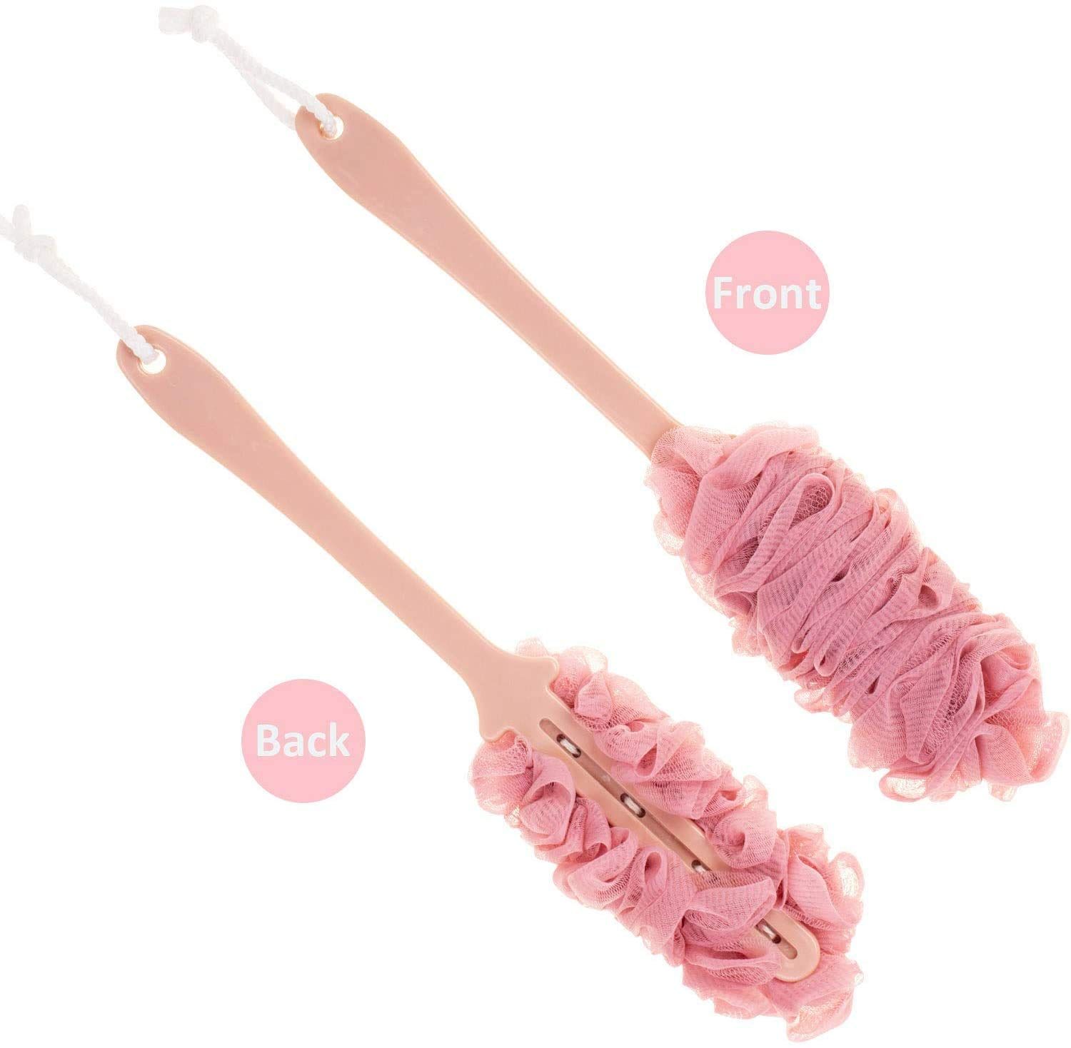 Back Scrubber for Shower, Loofah Long Handle Bath Body Brush, Soft Nylon Mesh Sponge for Shower, Loofah On a Stick (3Pack) — image 4