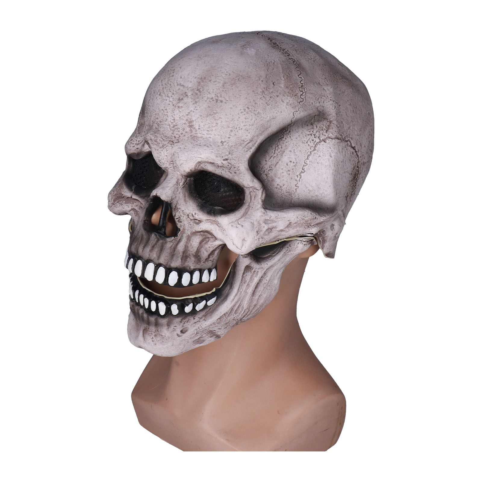 Scary Skull Mask with Movable Jaw Flexible Latex Halloween Costume Party Props Cosplay AccessoryDark Gray โ image 5