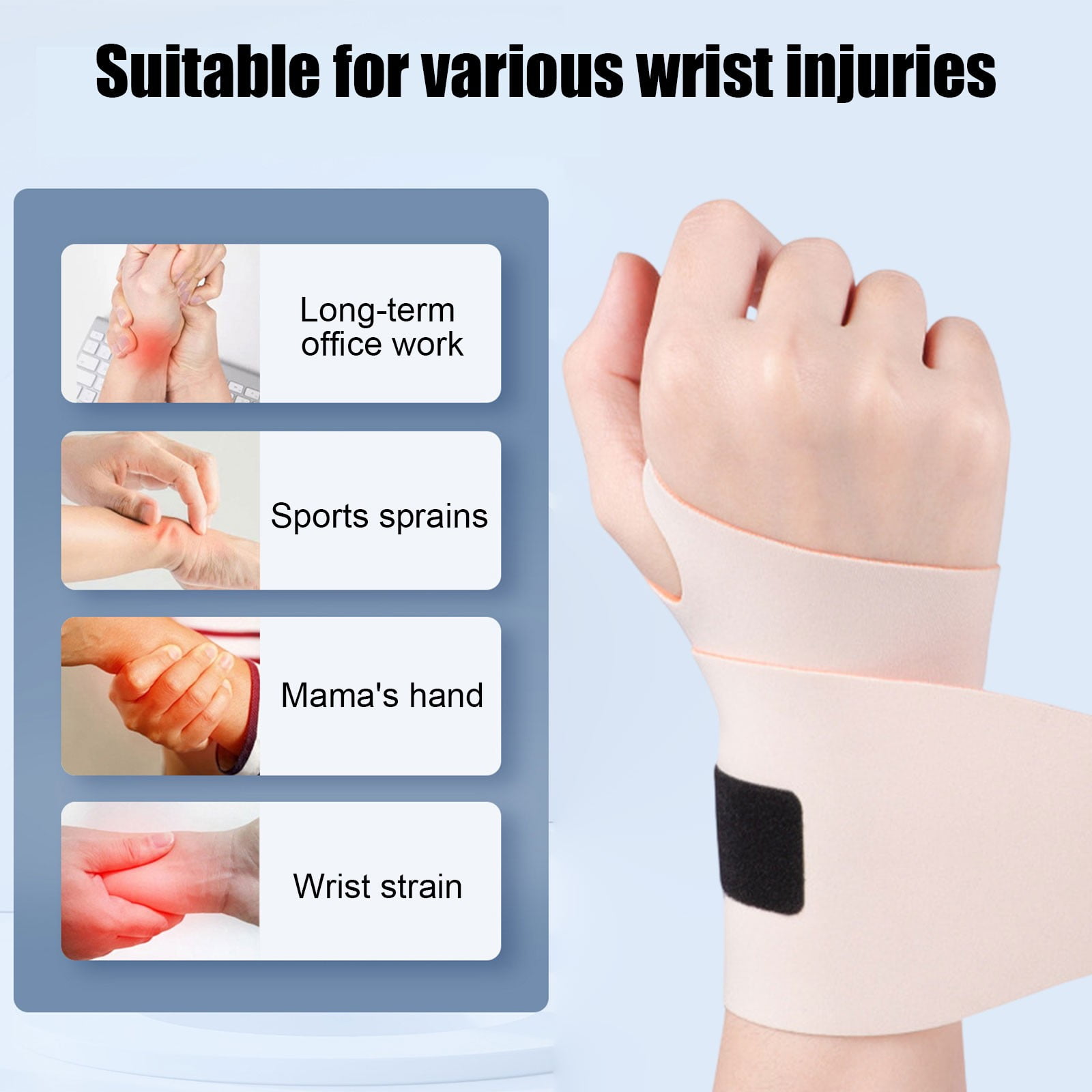 Wrist Guard Wrist Brace,Wrist Support for Carpal Tunnel Pain Relief,Ulnar Brace-Thin Elastic for Tear,Wrist wraps Repetitive Wrist Use, Beige โ image 4