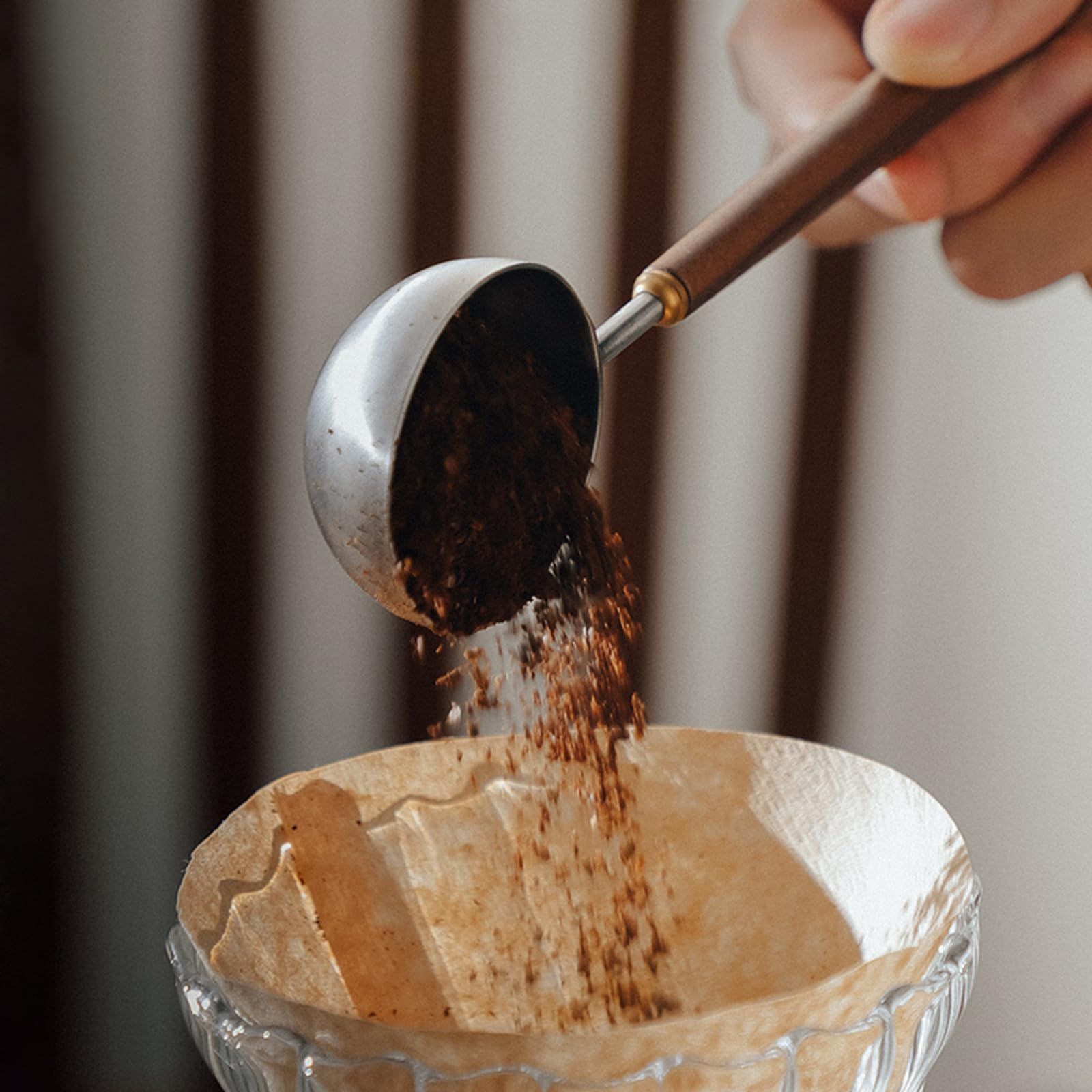 Retro Stainless Steel Coffee Spoon With Black Walnut Handle,Measuring Spoon Walnut handle spoon(1, Small) โ image 3