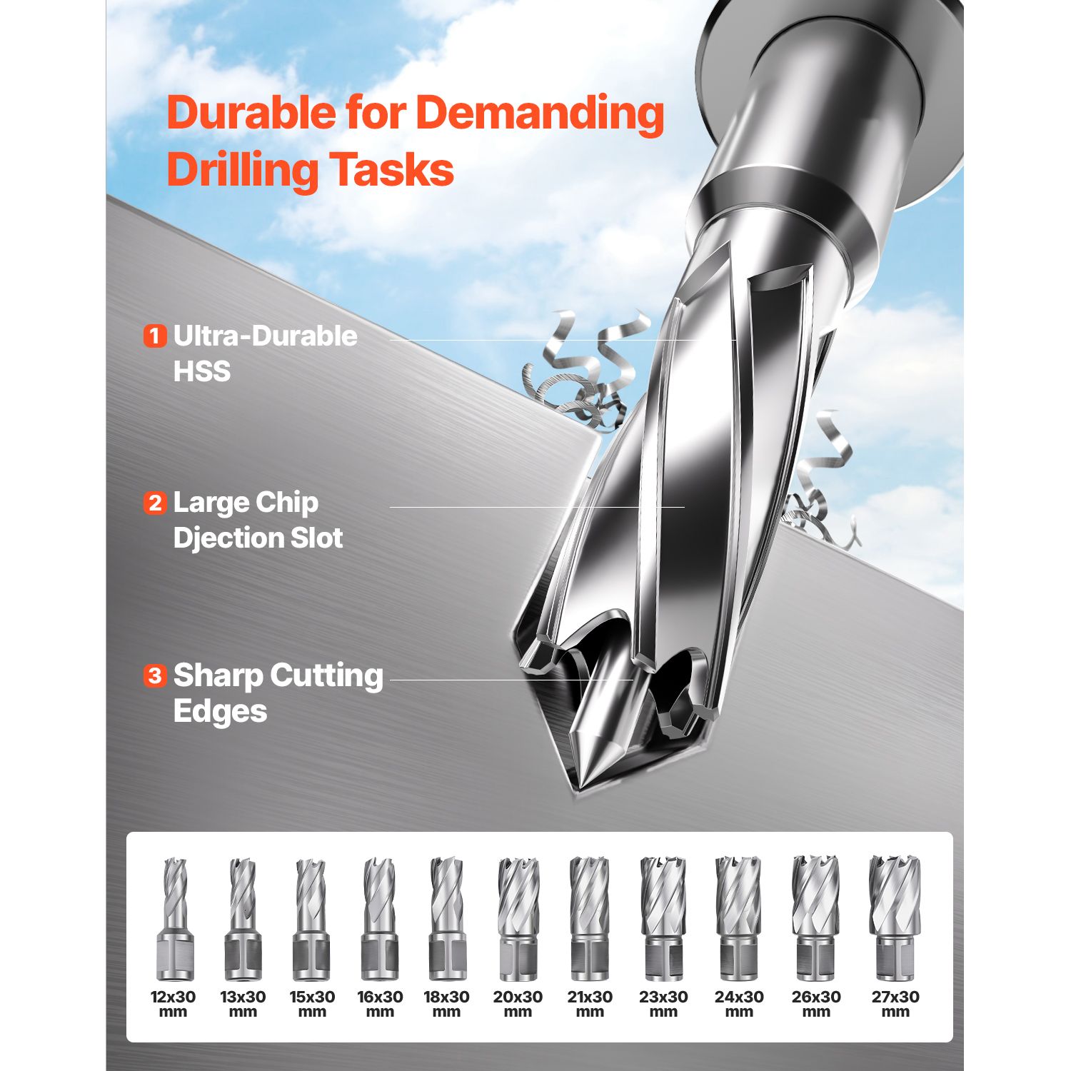 Magnetic Drill, 1400W Motor 1.6 in Boring Diameter, 2810 lbf Portable Electric Mag Drill Press, with 11 Coring Bits, 800 RPM Speed, Drilling Machine for Metal — image 4