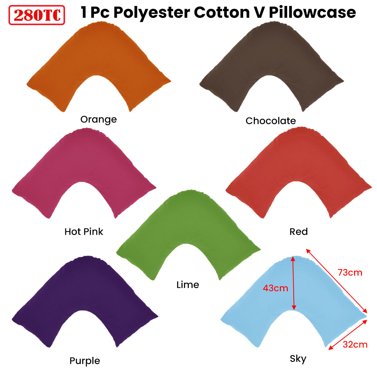 280TC EasyCare Polyester Cotton V Pillowcase Sky — image 2