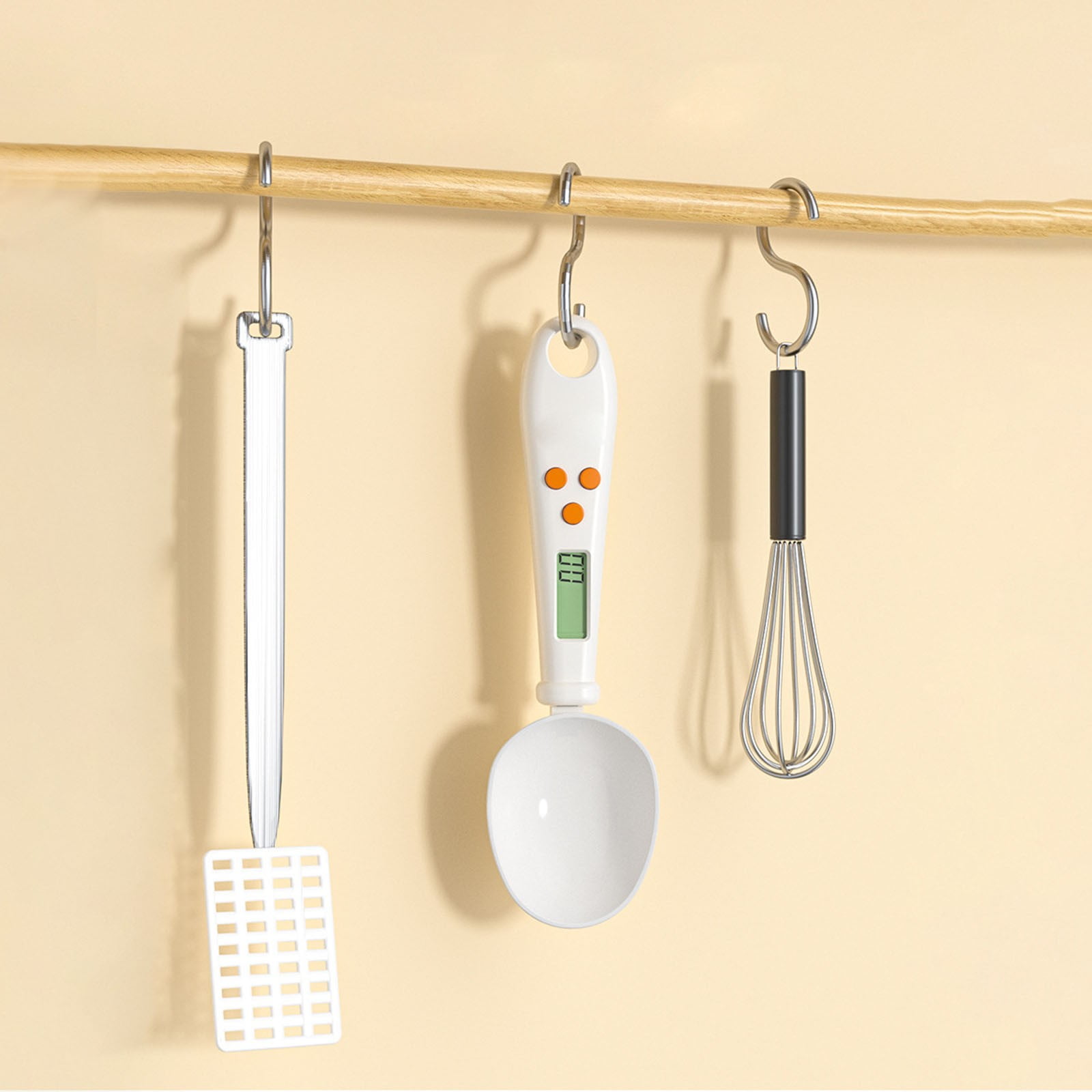 2 in 1 Electronic Kitchen Scale Lcd Digital Measuring Flour Digital Spoon Scale Kitchen Tool Forfood- One Size White â image 4