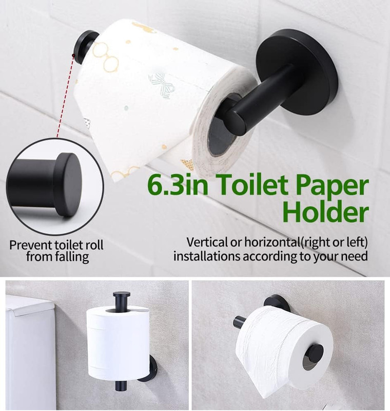 10pcs Bathroom Hardware Set, Including 16" Hand Towel Bars, Toilet Paper Holders, Towel Rings, Robe Towel Hooks — image 5