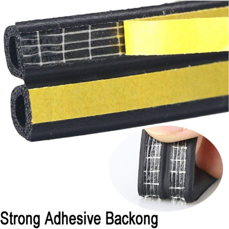 Black 6 meter D-profile Weather Strip, Door and Window Seal with Strong Adhesion, Soundproof and Weatherproof โ image 2