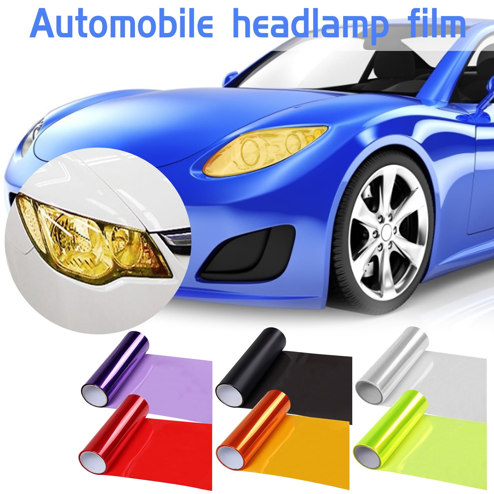 Car Headlight Color Change Film,Translucent PVC Light Sticker with Strong Adhesion,Easy Application & Bubble-Free Removal,DIY, Purple, 30 x 100 cm — image 2