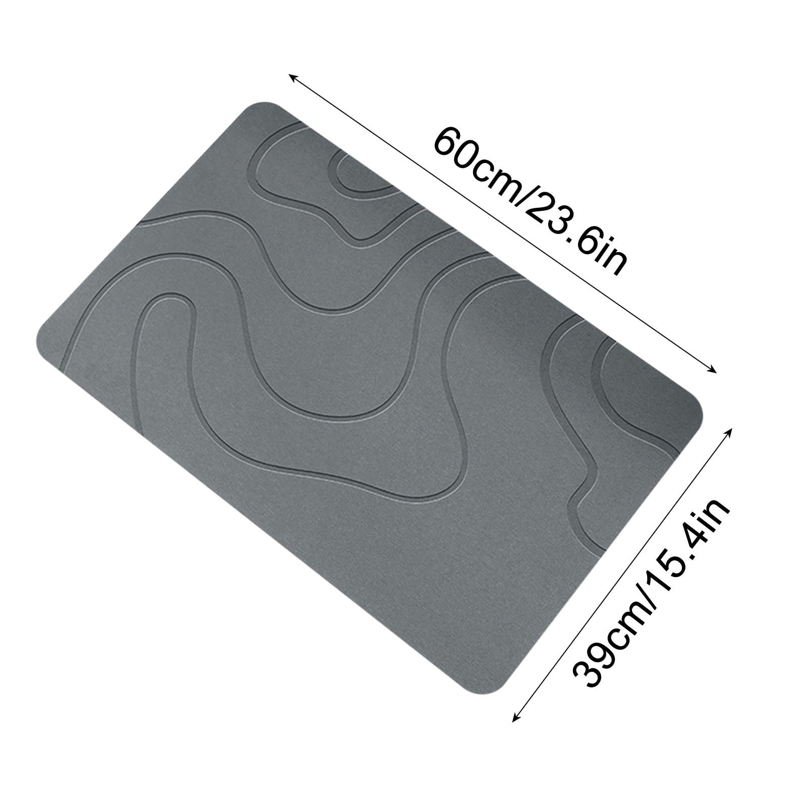 Stone Bath Mat, 16 × 24" Quick Drying Diatomaceous Earth Bath Mat Super Absorbent Non Slip Stone Bath Mats Washable Rug for Bathroom Floor Kitchen Shower Dark — image 3