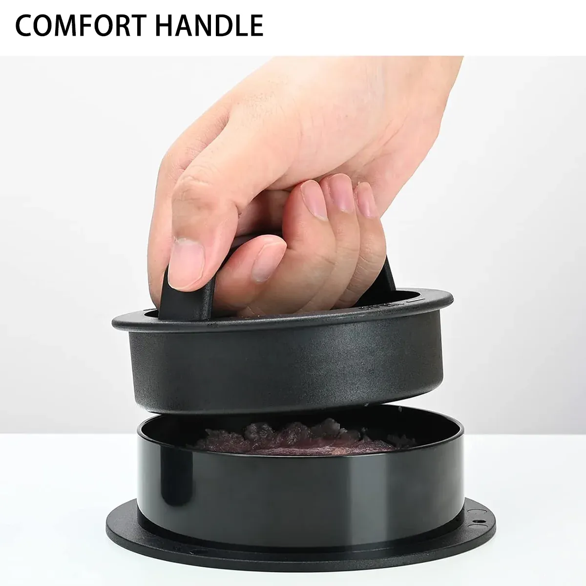 Manual Hamburger Press Round Meat Patty Mould BBQ with 100 Wax Discs — image 5