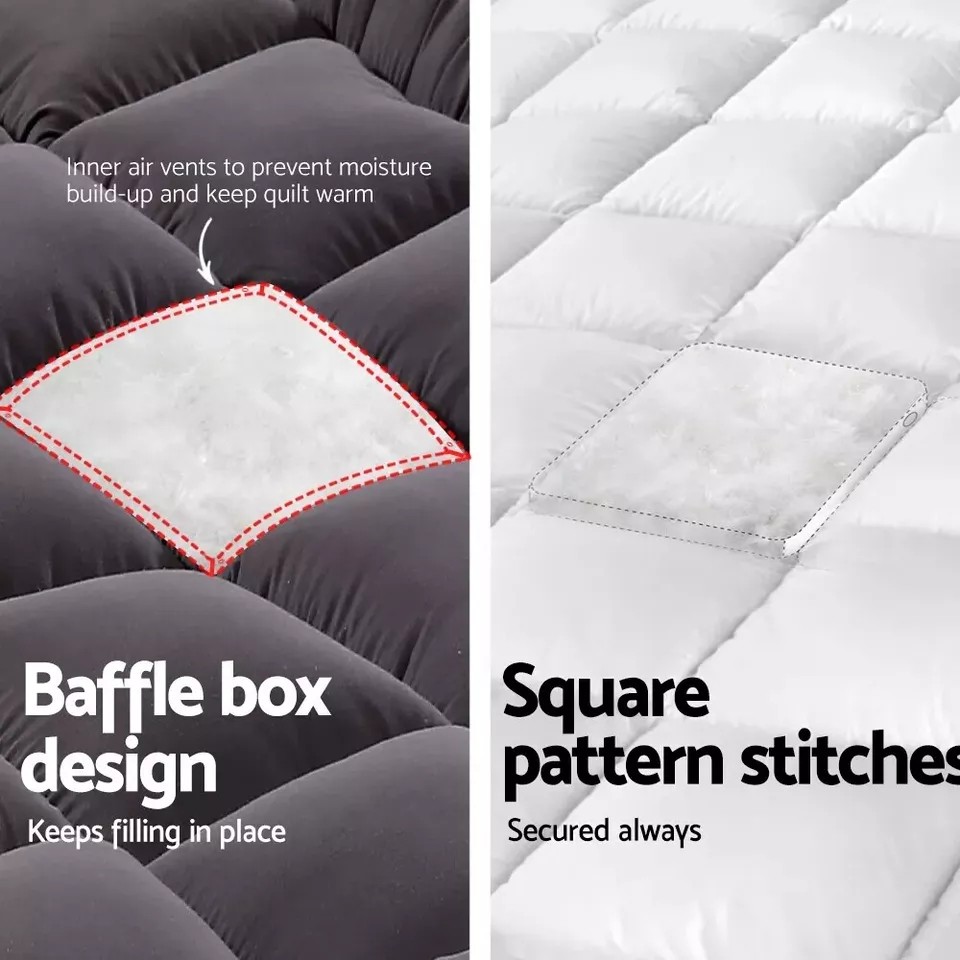 5CM Bedding Luxury Pillowtop Mattress Topper Mat Pad Antibacterial and dust mite-resistant King:183 × 203cm — image 6