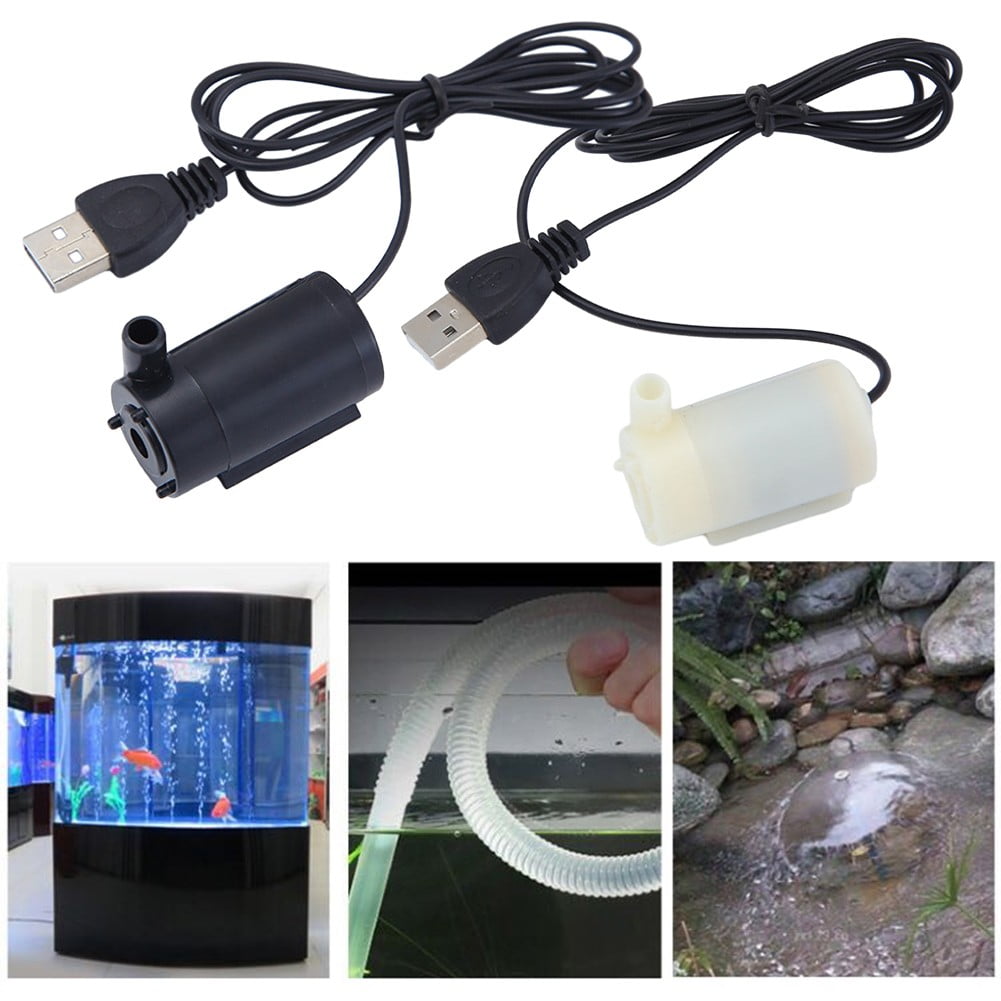 Small Water Pump Silent Submersible USB 5V 1m Cable Garden Outdoor Fountain Tool Black Smile Home Black — image 6