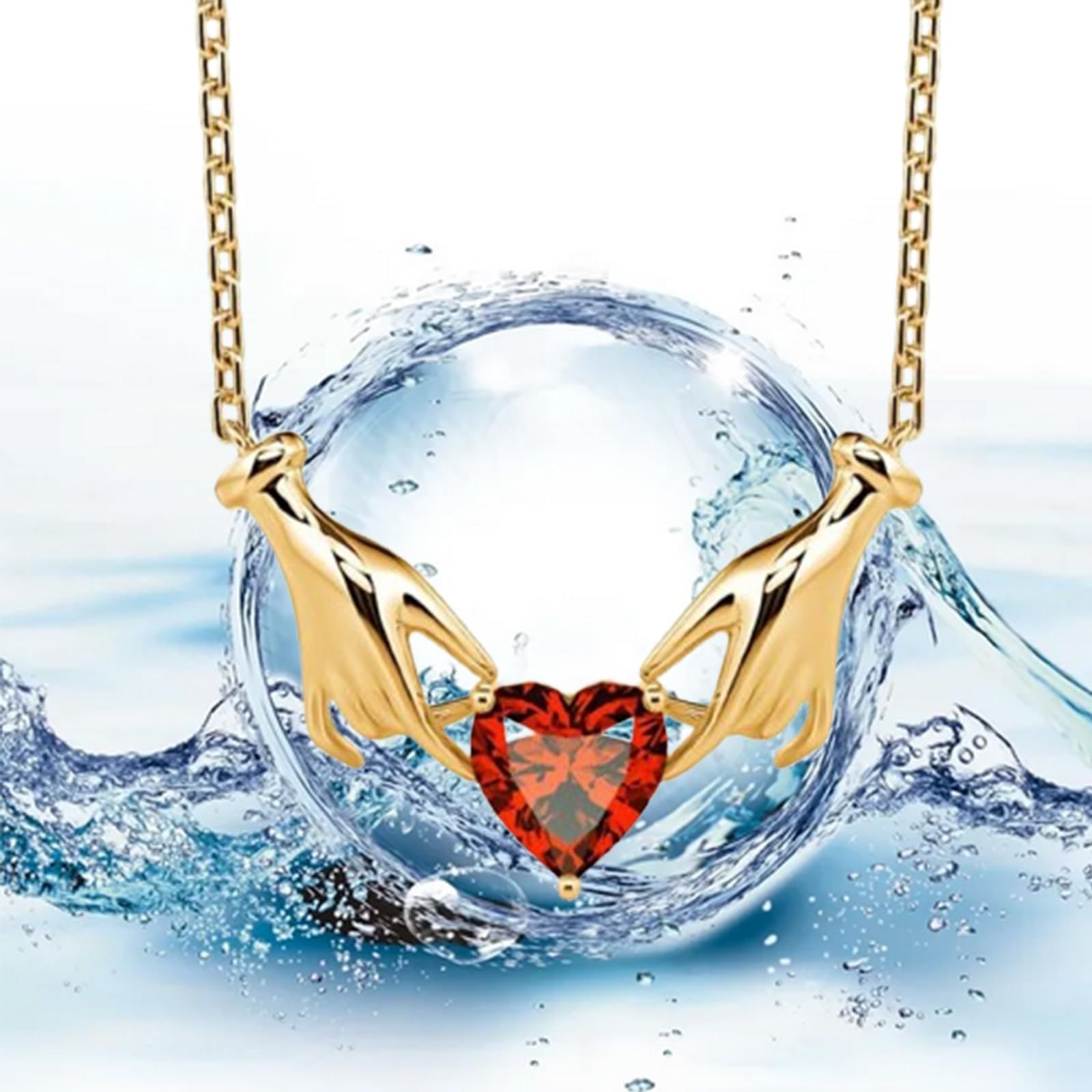 Hand necklace love pendant with Adjustable Chain Necklace, Hand Pendant Necklace for Women Hand Necklace Good Luck — image 2