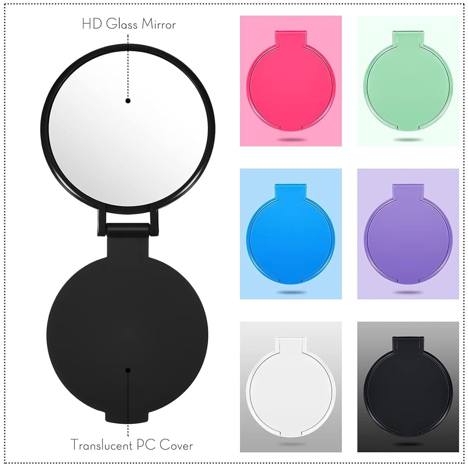 12 Pieces Compact Mirrors Bulk Gits Mini Vintage Pocket Mirrors or Purse Small Portable olding Round Makeup Stus or Travel Daily Use Party avors Women (Classic — image 3
