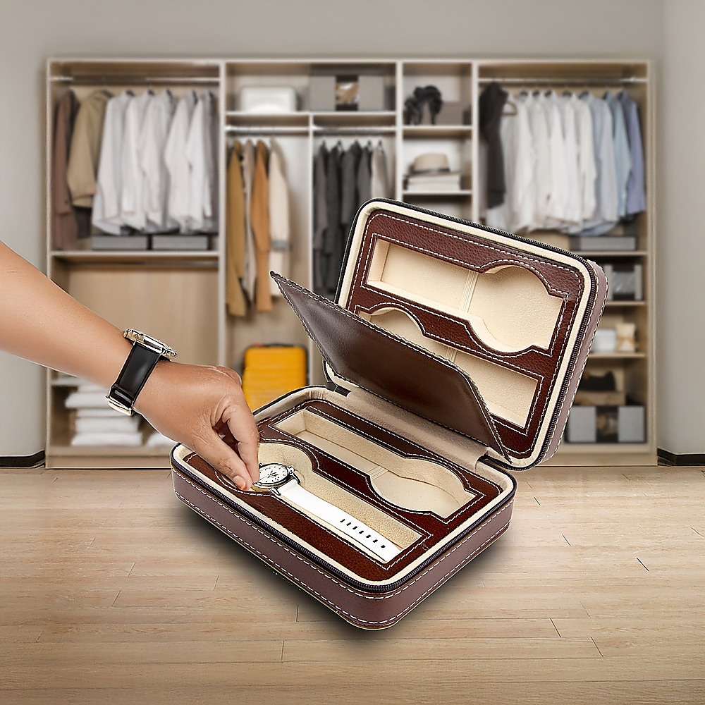 4 Watch Box Display Travel Case PU Leather — image 2