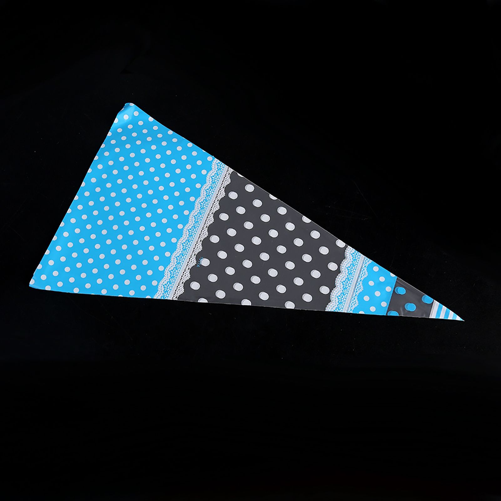 50 Clear Cone Shaped Treat Popcorn Bags Treat Bags Cellophane Candy Bags with Twist Tie BLue — image 4