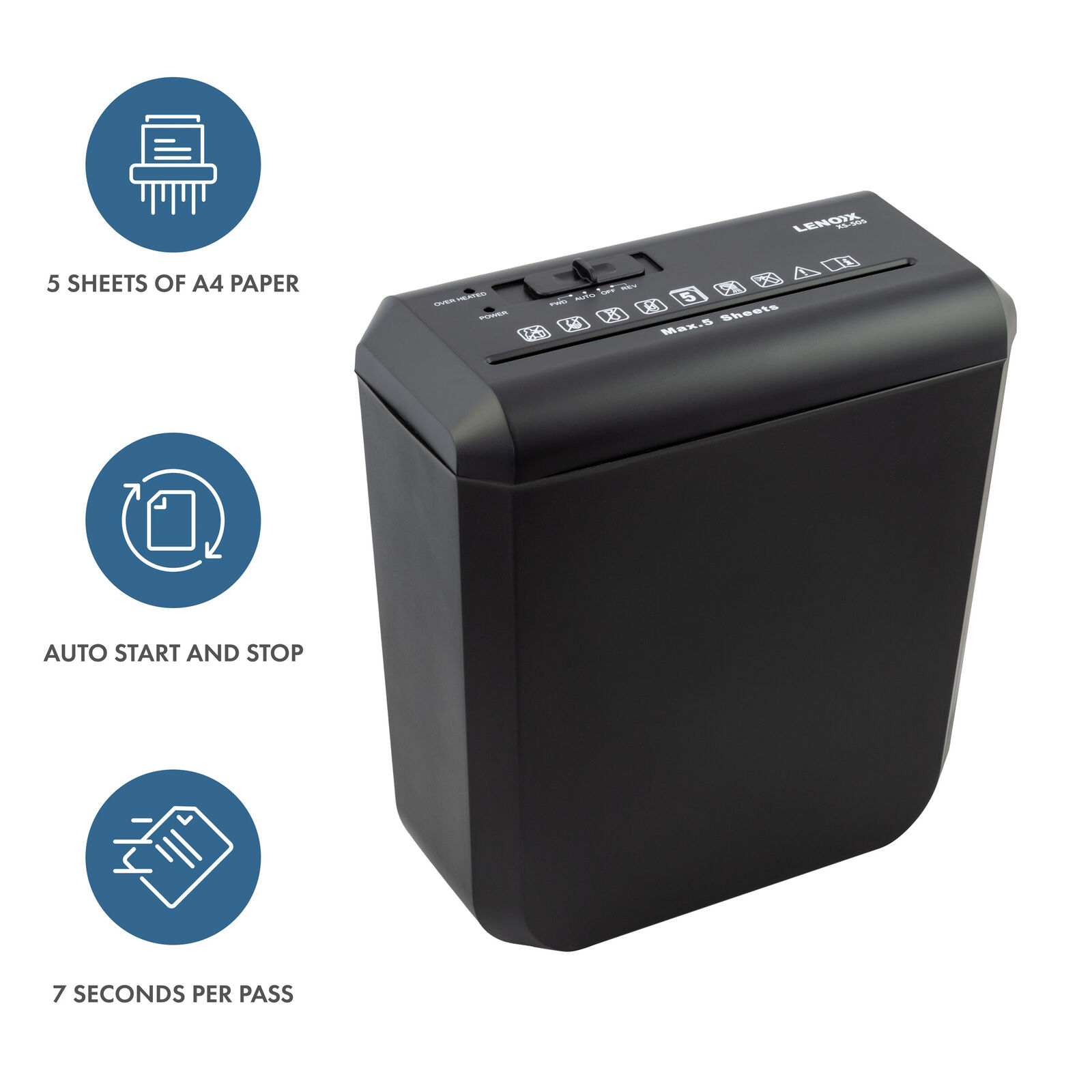 Home & Office Shredder, 5 x A4 At Once, Auto Start/Stop Function — image 3