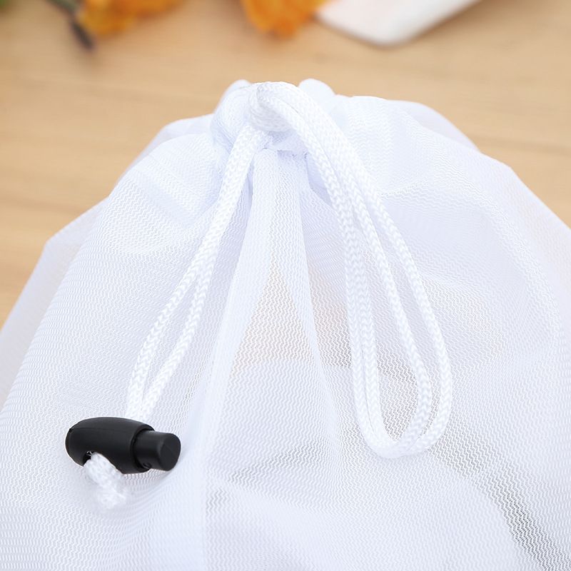 Drawstring Closure Mesh Laundry Basket for Travel — image 3