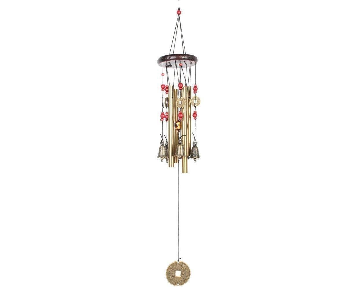 Metal Pipes Bell Copper Coin Wind Chime Ornament Garden Balcony Hanging Decor — image 2
