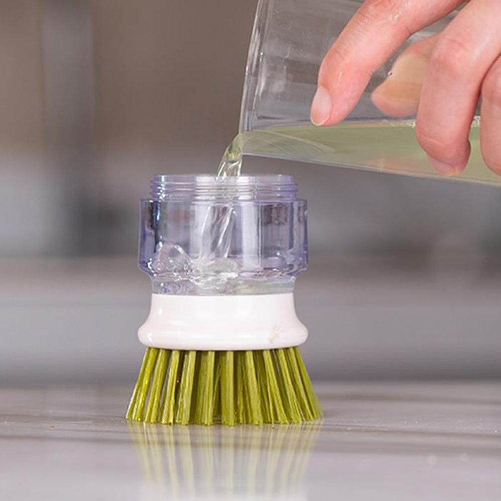 Multi-purpose Scrubbing Dish Brush with Soap Dispenser Cleaning Brush Kitchen Cleaning Tool Green — image 4