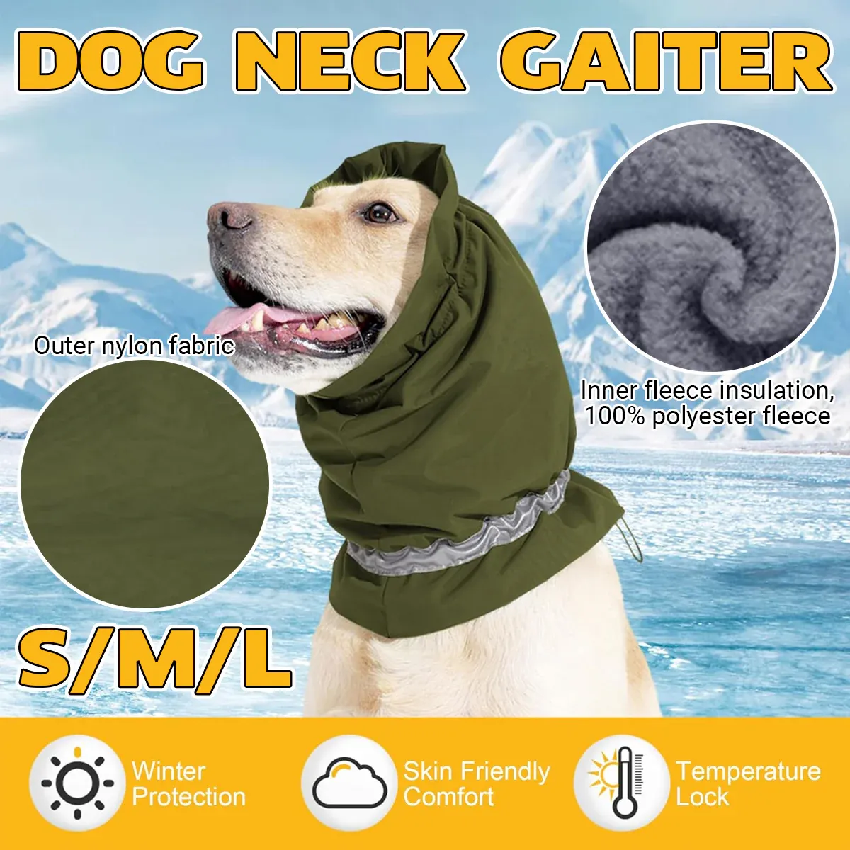 Winter Dog Head Cover Dog Scarf Set Cold Proof Warm Soft for Dogs Outdoor Use - M — image 2