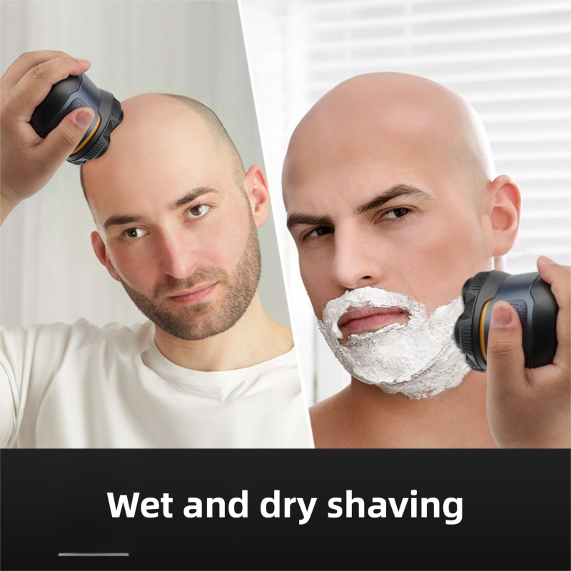 Blue Men's 6D Magnetic Rotary Head Shaver for Wet/Dry Use - Professional Electric Bald Head Shaver & Beard Trimmer (Model 372) — image 4