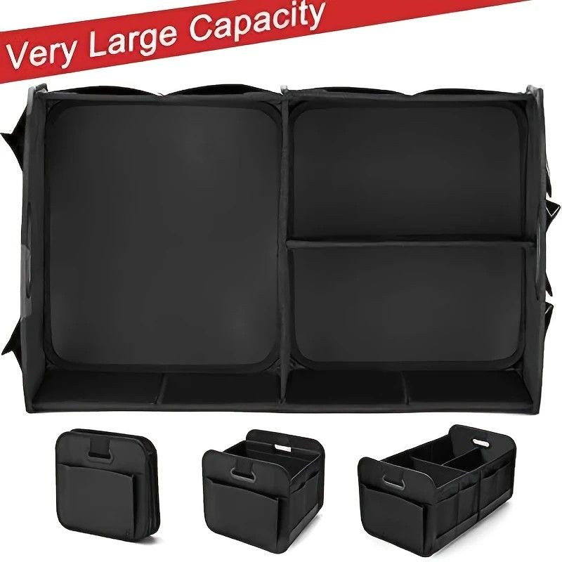 1 Car Trunk Organizer, Automotive Storage, Reinforced Handle, Foldable Multi-Compartment Car Organizer, 600D Oxford Fabric, Suitable for Any Car, SUV, Minivan — image 4