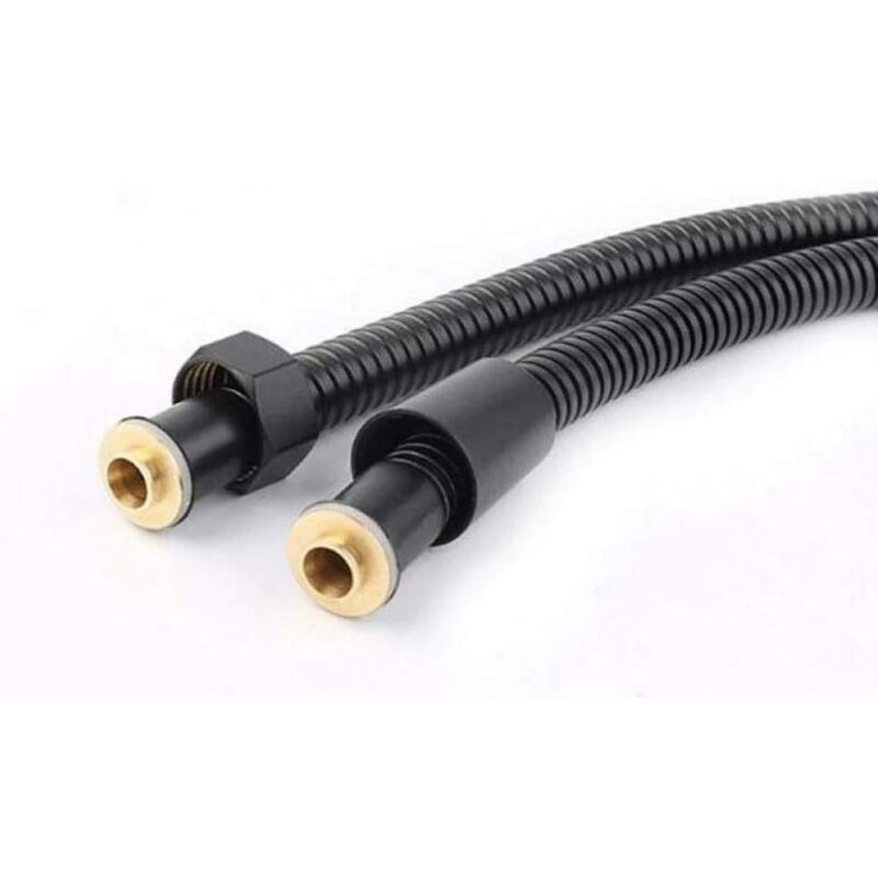 Black Stainless Steel Shower Hose Handheld Shower Head Fittings Hoses Bathroom Accessories Rubber Hose Flexible Plumbing Hose, 1.5M — image 3