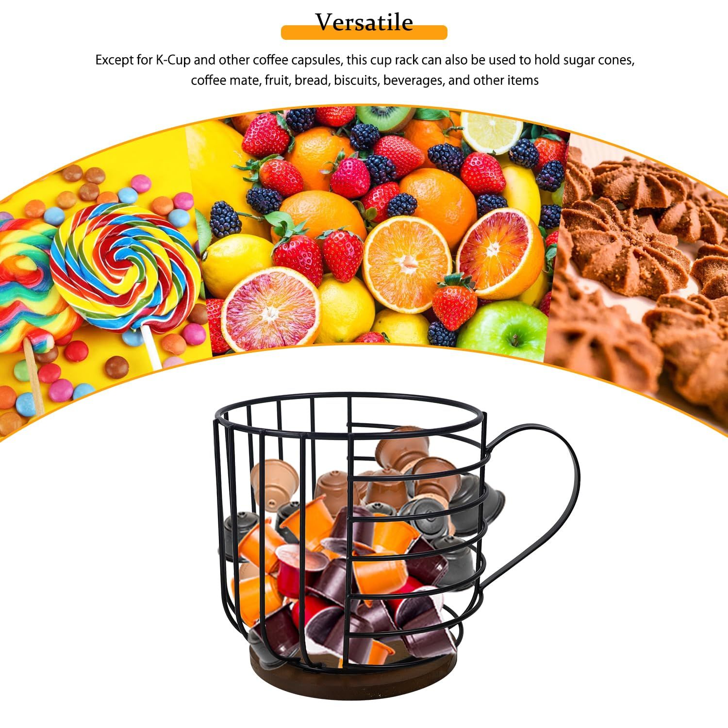 Coffee Pod Holder for K Cups, K Cup Holders for Counter, Mug Shape Coffee Pod Organizer, Coffee Pods Storage Basket (Large) โ image 5
