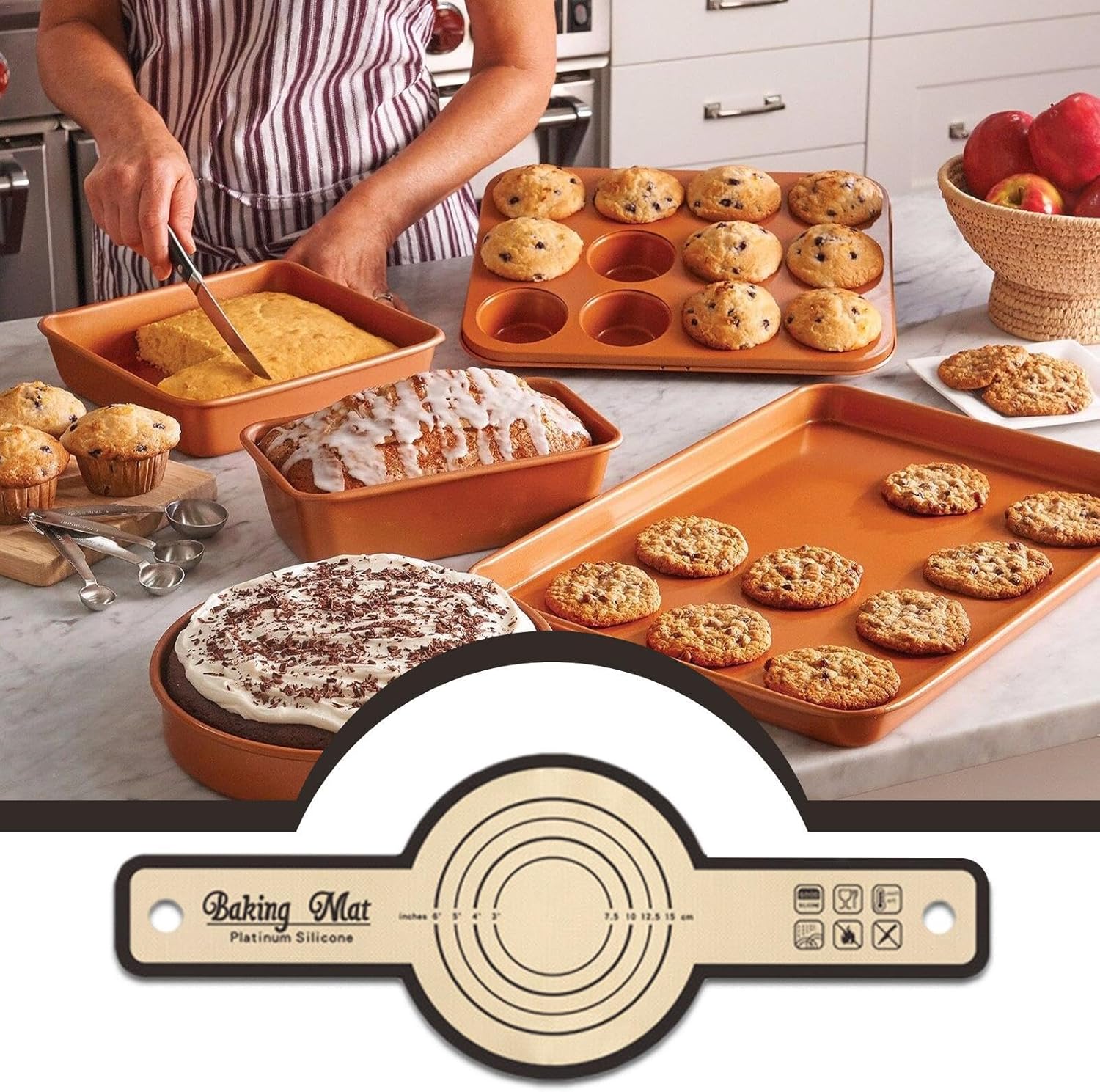 Silicone Dough Mat with Precise Scale Foldable Bread Rolling Kneading Baking Mat โ image 3