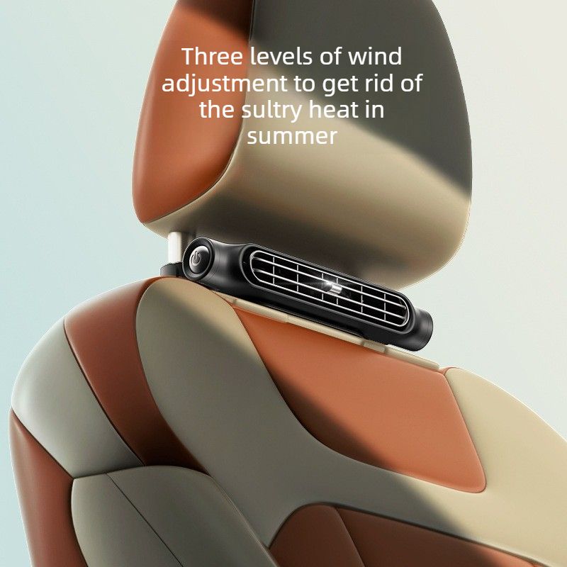 Powerful Car Seat Backrest Fan, USB Rechargeable for Vehicle-white — image 2