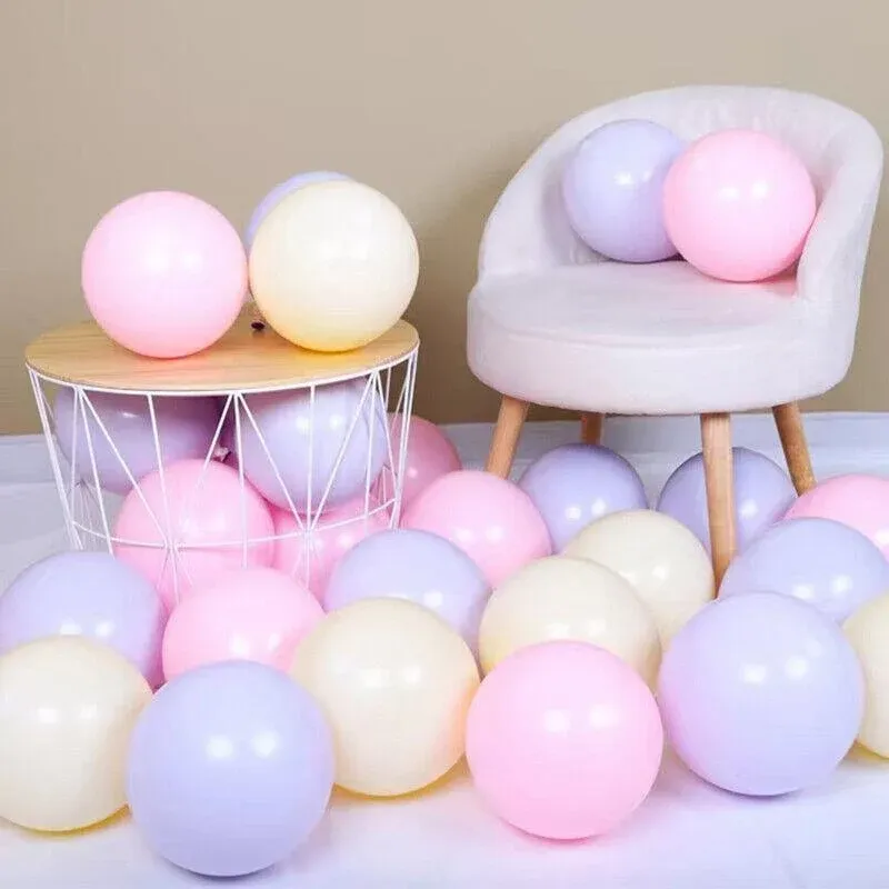 25cm Pastel Latex Balloons for Party Decoration Macaron Colour Helium Air Fill 10/100PCS - Yellow-Green 100PCS β image 5