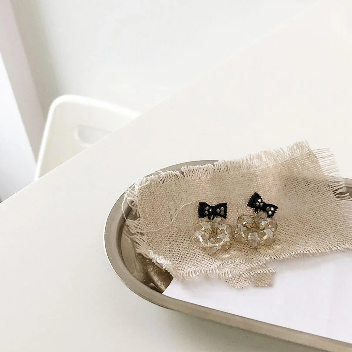 Trendy Sweet Crystal Bow Earrings for Girls Elegant Jewelry Gift High-Quality โ image 6