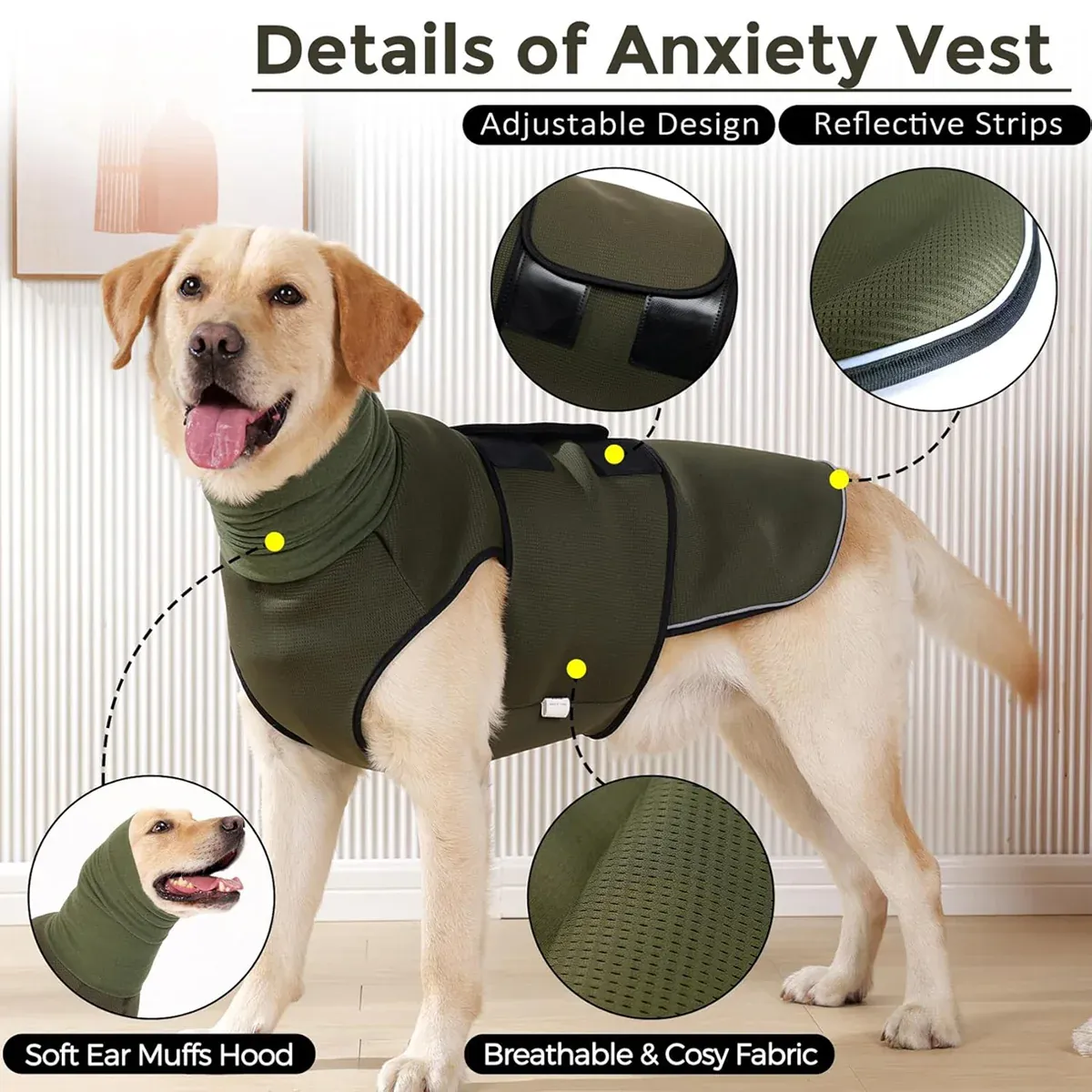Calming Dog Vest for Stress Relief Travel Thunder Wrap Jacket for Medium Large Dogs - XS — image 4