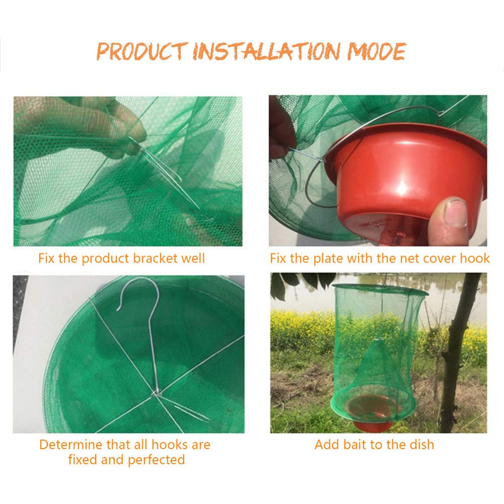 Fly Trap Flay Catchers Effective Fly Traps Fly Red Drosophila Fly Trap for Garden Ranch Orchard โ image 3