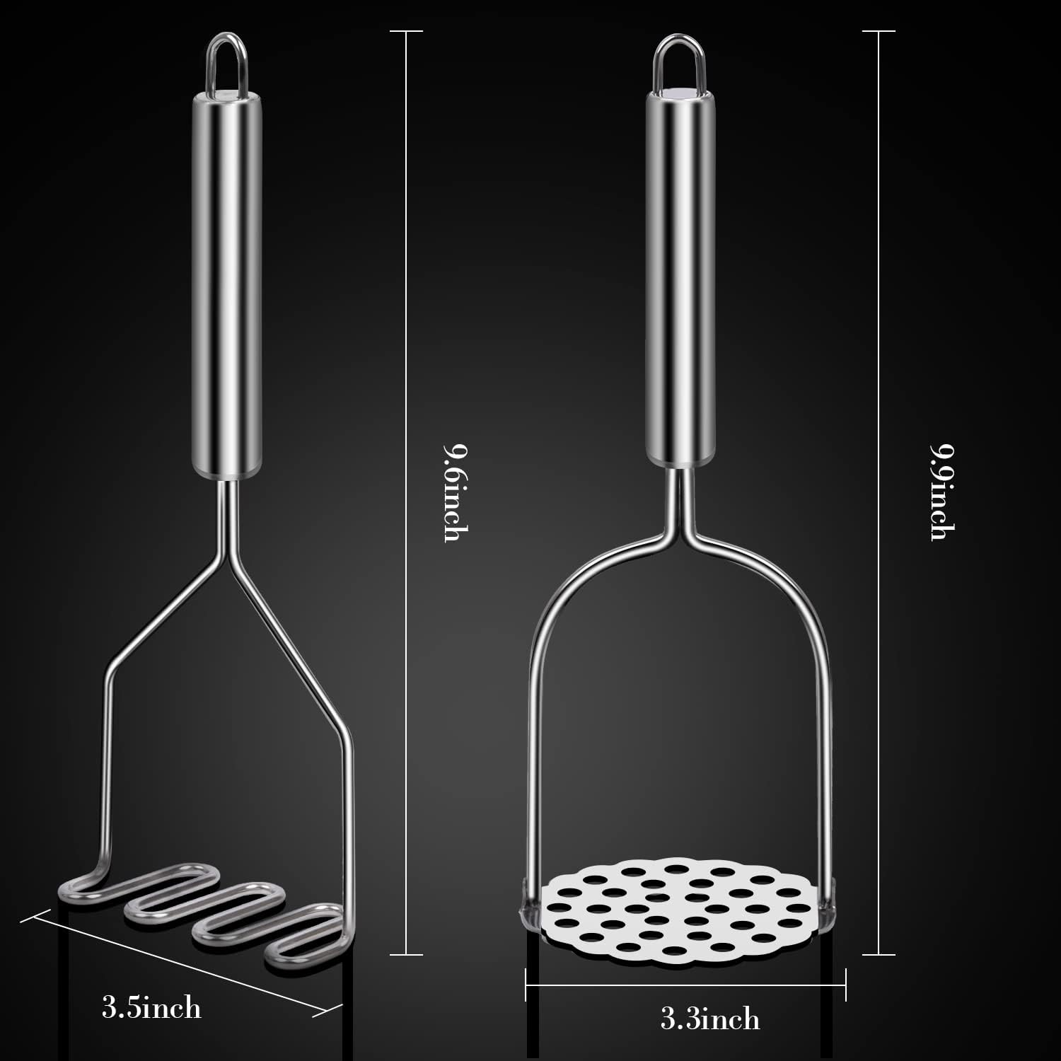 Potato Masher, 2 Pack Stainless Steel Integrated Kitchen Tool Food Masher for Potatoes, Vegetables, Berries, Fruits, Baby Food, Avocado โ image 5