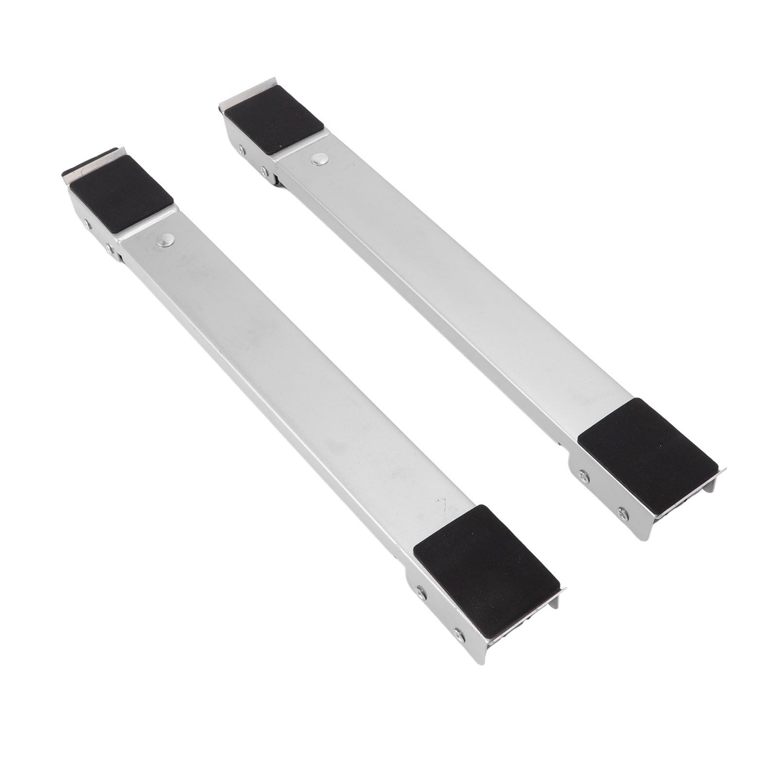 2 Sets Mobile Roller Bracket Furniture Raised Base Moving Wheels for Refrigerator Washing Machine Silver โ image 3