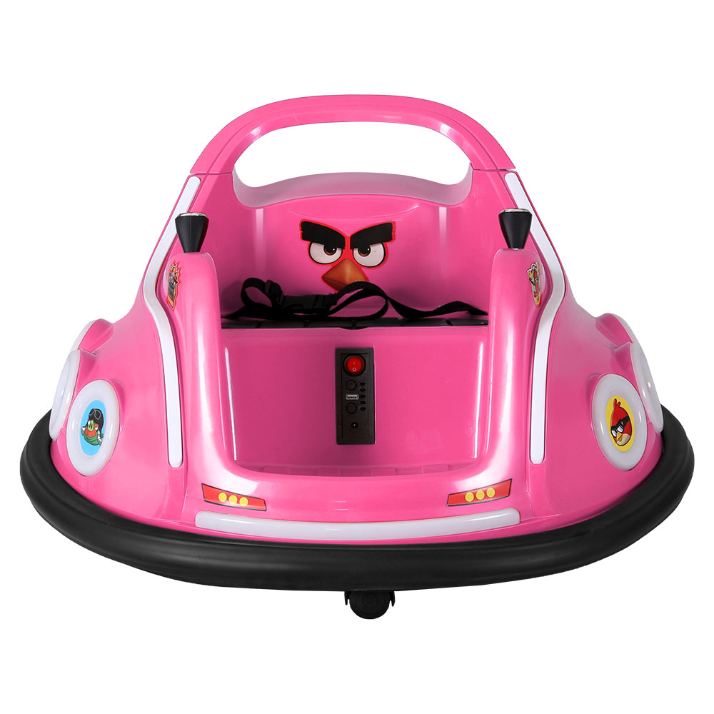 Kids Ride On Car Bumper Electric Ride On Cars Light Remote Angry Birds Sticker Pink โ image 3